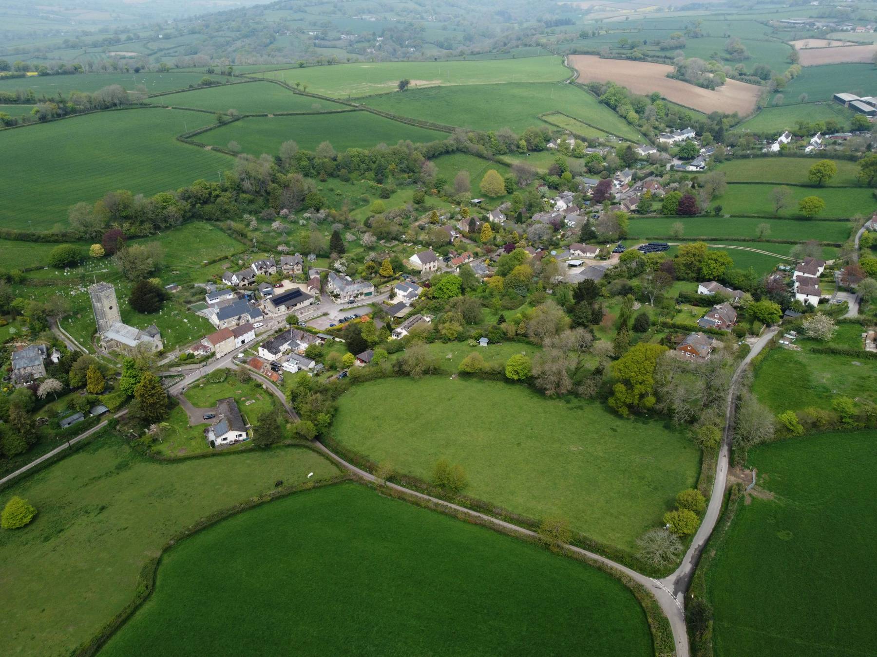 An aerial image of Membury